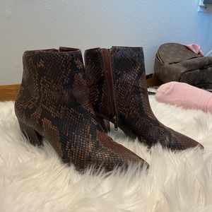 Steve Madden Snake skin booties (6.5)
